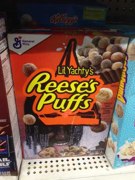 a box of Lil Yachty's Reese's Puffs